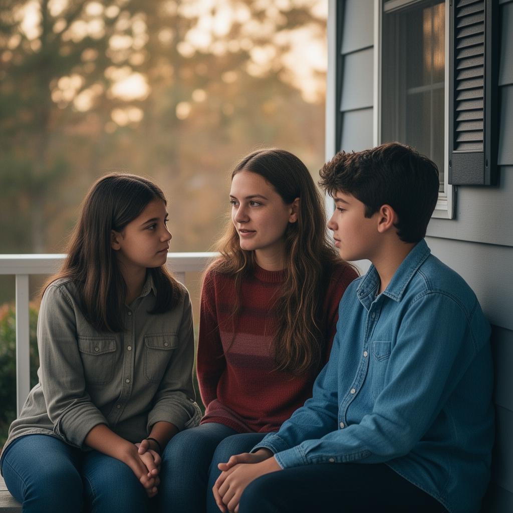 A family in a supportive counseling session with a care provider